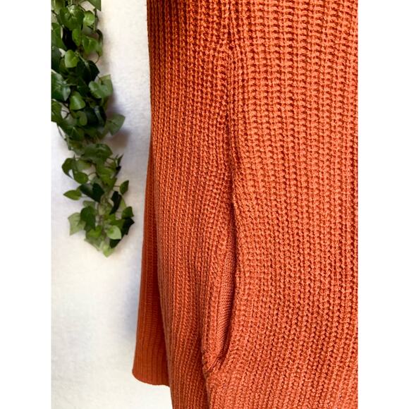NWT No Comment 100% Acrylic Yarn Orange Cardigan Sweater Women's Small - Picture 5 of 9
